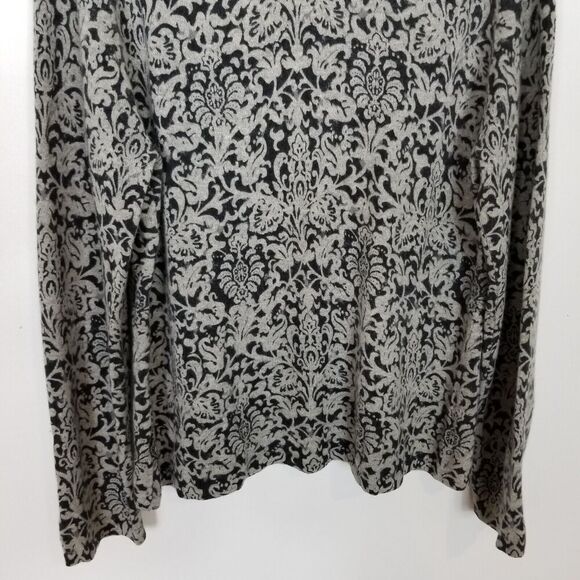 Charter Club Women 2-Ply Cashmere Paisley Print Crewneck Sweater Sz XL  Gray - Picture 6 of 8